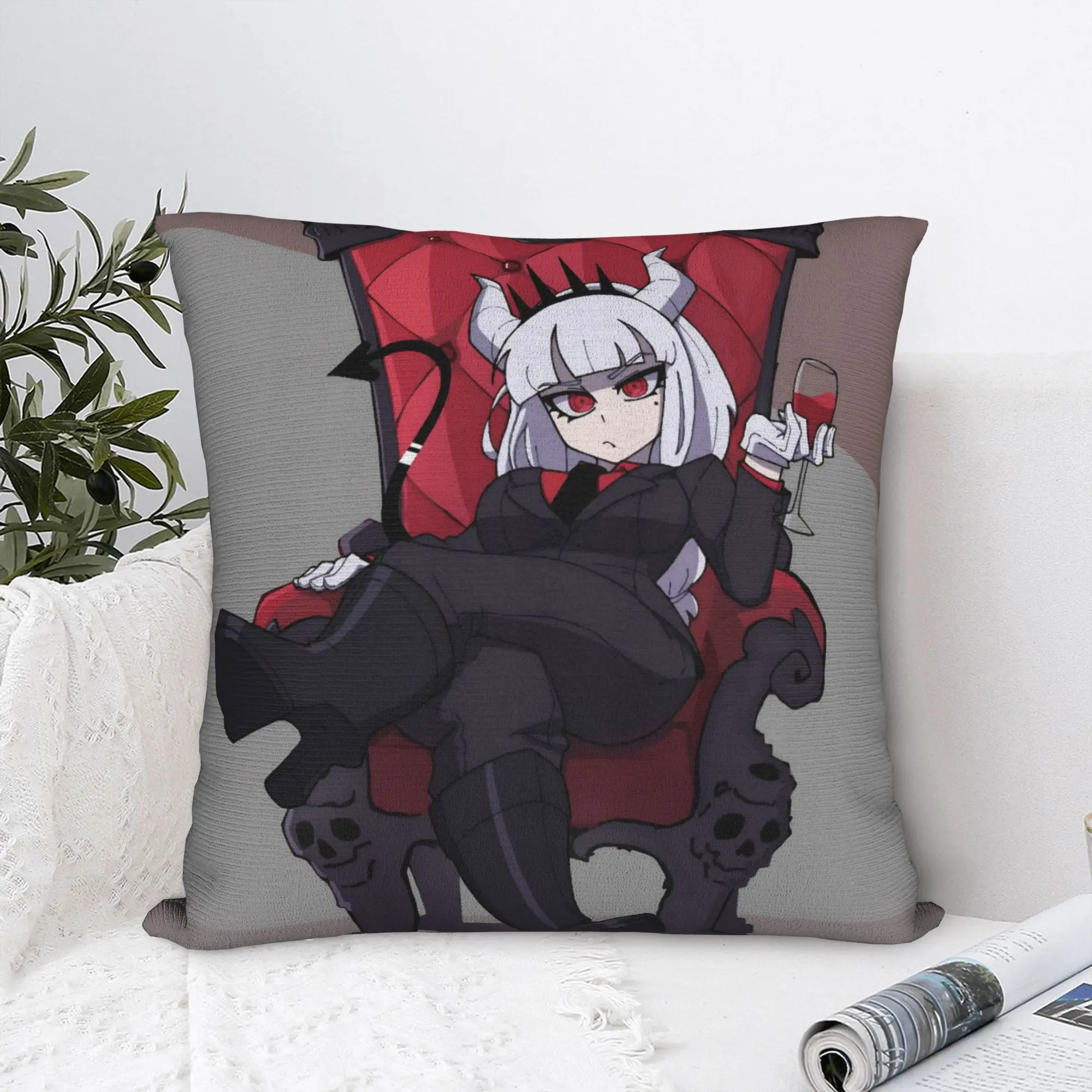 Print Helltakers Lucifers Cerberus Game Pillowcase Polyester Cushion Cover Decorative Anime Throw Pillow Case Cover Sofa Square