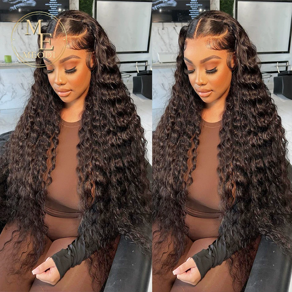 

Meodi 13x6 Hd Deep Wave Lace Front Human Hair Wigs 360 Pre Plucked Lace Water Wave Wig 4x4 5x5 13x4 Curly Frontal Wigs For Women