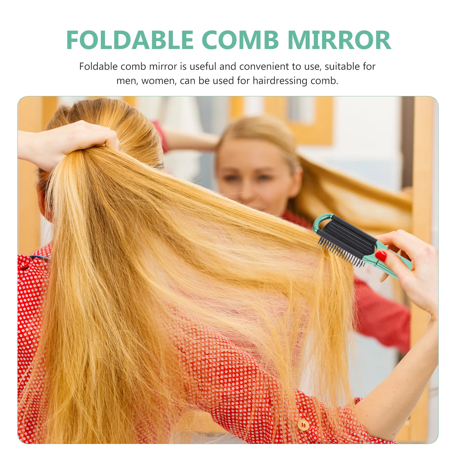 

4Pcs Folding Comb Mirror Portable Foldable Pocket Hair Brush Travel Compact Lightweight Hairdressing Tool for Men Women