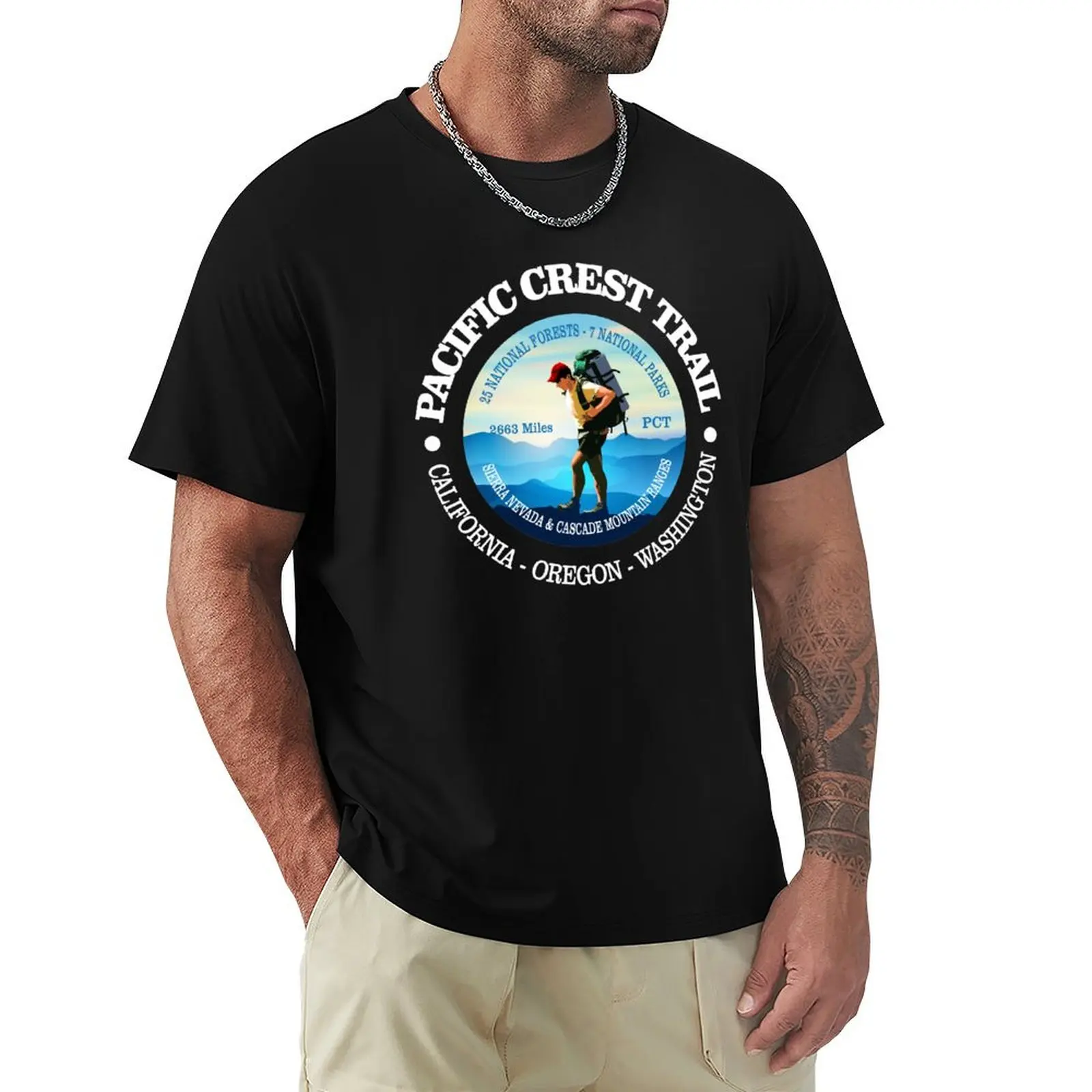 

Pacific Crest Trail (C) T-Shirt vintage T-shirts man heavy weight t shirts for men