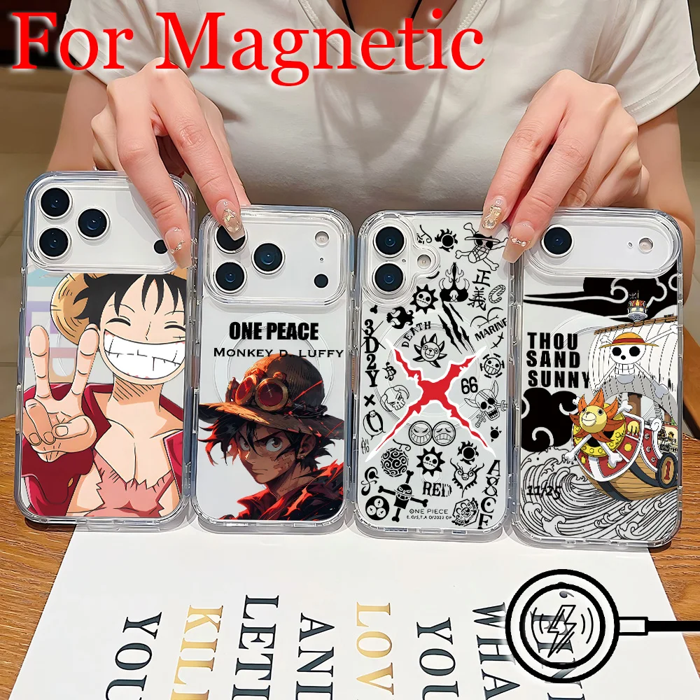 Magnetic Phone Case for Samsung Galaxy S26 S25 S24 S23 S22 S21 S20 FE Edge Plus Ultra 5G Soft Cool Zoros Luffy Ones Pieces