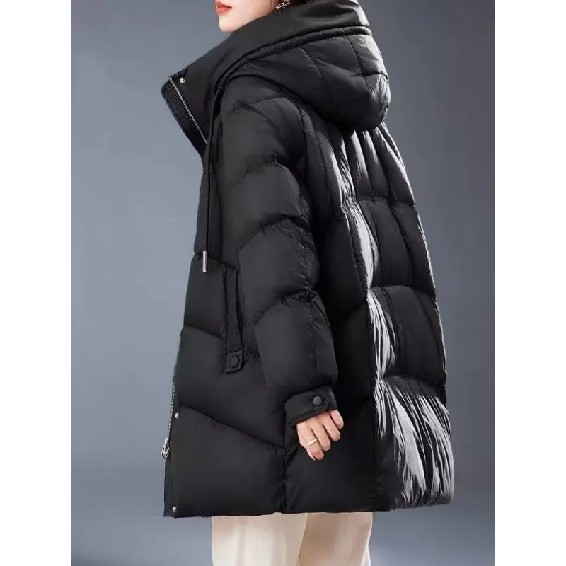 Neue frauen Baumwolle Kleidung Lange Winter Warme Unten Baumwolle Jacke Mode Weibliche Koreanische Lose Mit Kapuze Parker Mantel Stepp Jacke