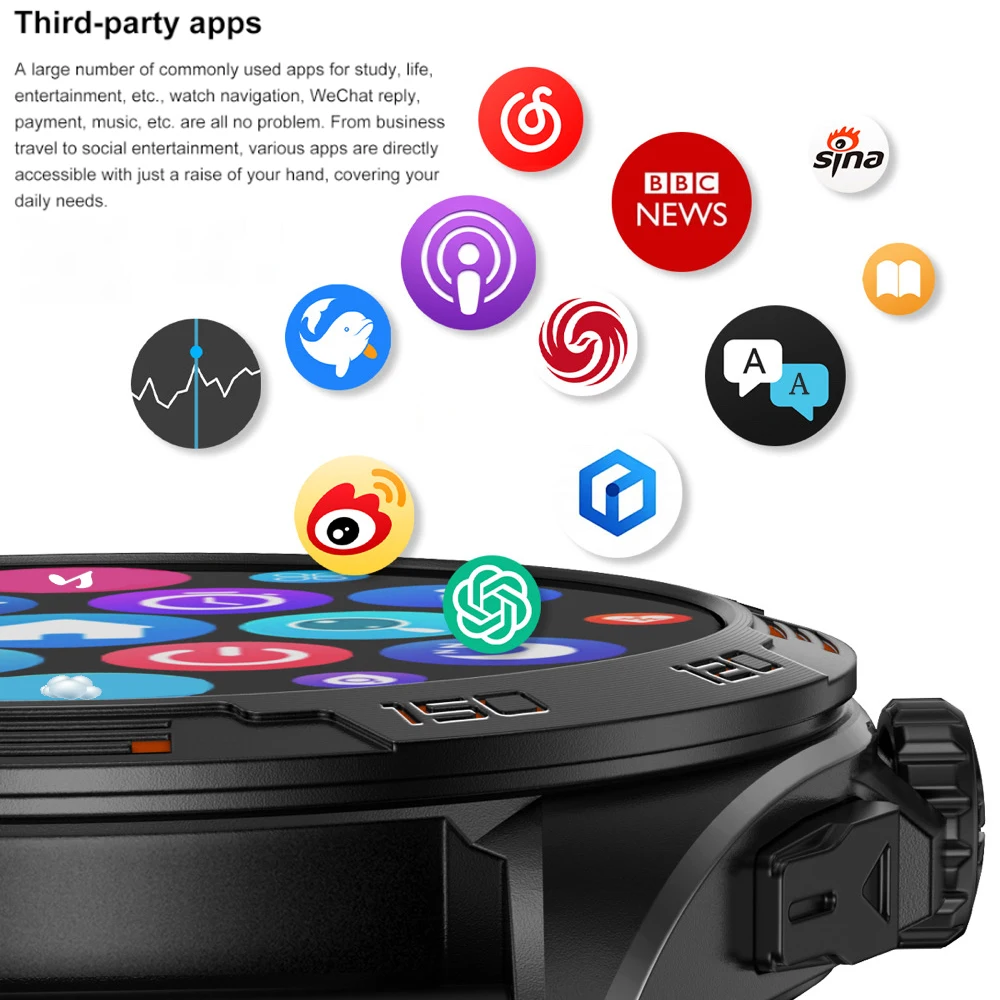 ساعة ذكية خارجية تعمل بتقنية Blue Tooth Call APP تنزيل خريطة الذاكرة 4 جيجابايت تشغيل الموسيقى المحلية وتسجيل الصوت ساعة ذكية رياضية صحية