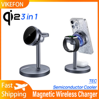 Magnetic 15W 3 in 1 Wireless Charger Phone Stand Qi2 For Magsafe iPhone 17-12 Pro Apple Watch 10~2 AirPods 4 Pro Fast charging