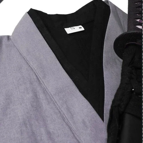 Tianzhiwu Japanese traditional Samurai Ju Hefu top linen cotton chemical fiber wide long sleeve oblique Lapel Kendo supplies