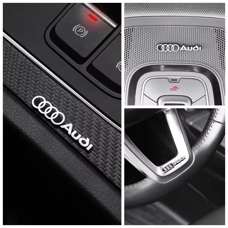Car Styling 3D Metal alloy Speaker Audio Stickers Badge Emblem Decal For Quattro For Audi A3 A4 B8 A5 B7 A1 kuga C7 8I A7 TT Q7 view 6