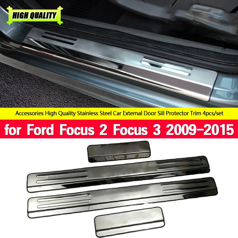 

Car Door Sill Scuff Plate for Ford Focus 2 Focus 3 Mk3 Guards Door Sills Strip Protector Stickers Stainless Steel Accessories