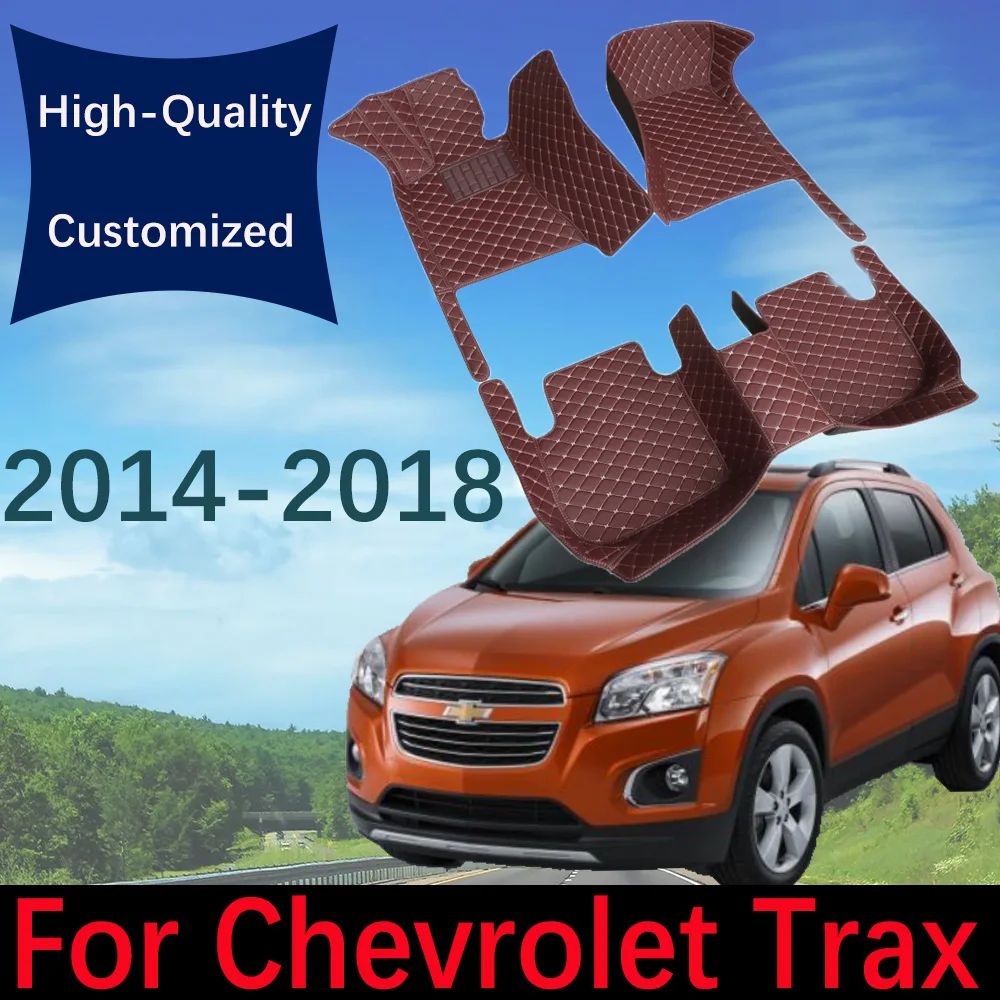 

Custom Leather Car Floor Mats For Chevrolet Trax U200 2014~2018 Automobile Carpet Rugs Foot Pads Interior Accessories