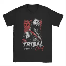 Roman Reigns The Tribal Chief Men's T Shirts Wrestler Funny Awesome Tees Short Sleeve Round Collar T-Shirt 100% Cotton New merch