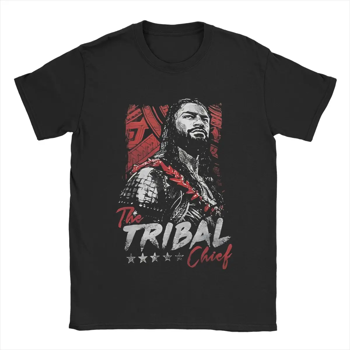 Roman Reigns The Tribal Chief Men's T Shirts Wrestler Funny Awesome Tees Short Sleeve Round Collar T-Shirt 100% Cotton New merch