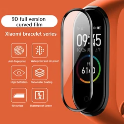 10D Film Glass para Xiaomi Mi Band 8 7 6 Protetor de Tela Miband 6 5 4 Pulseira Inteligente Completa Capa Protetora Caso Strap Bracelet