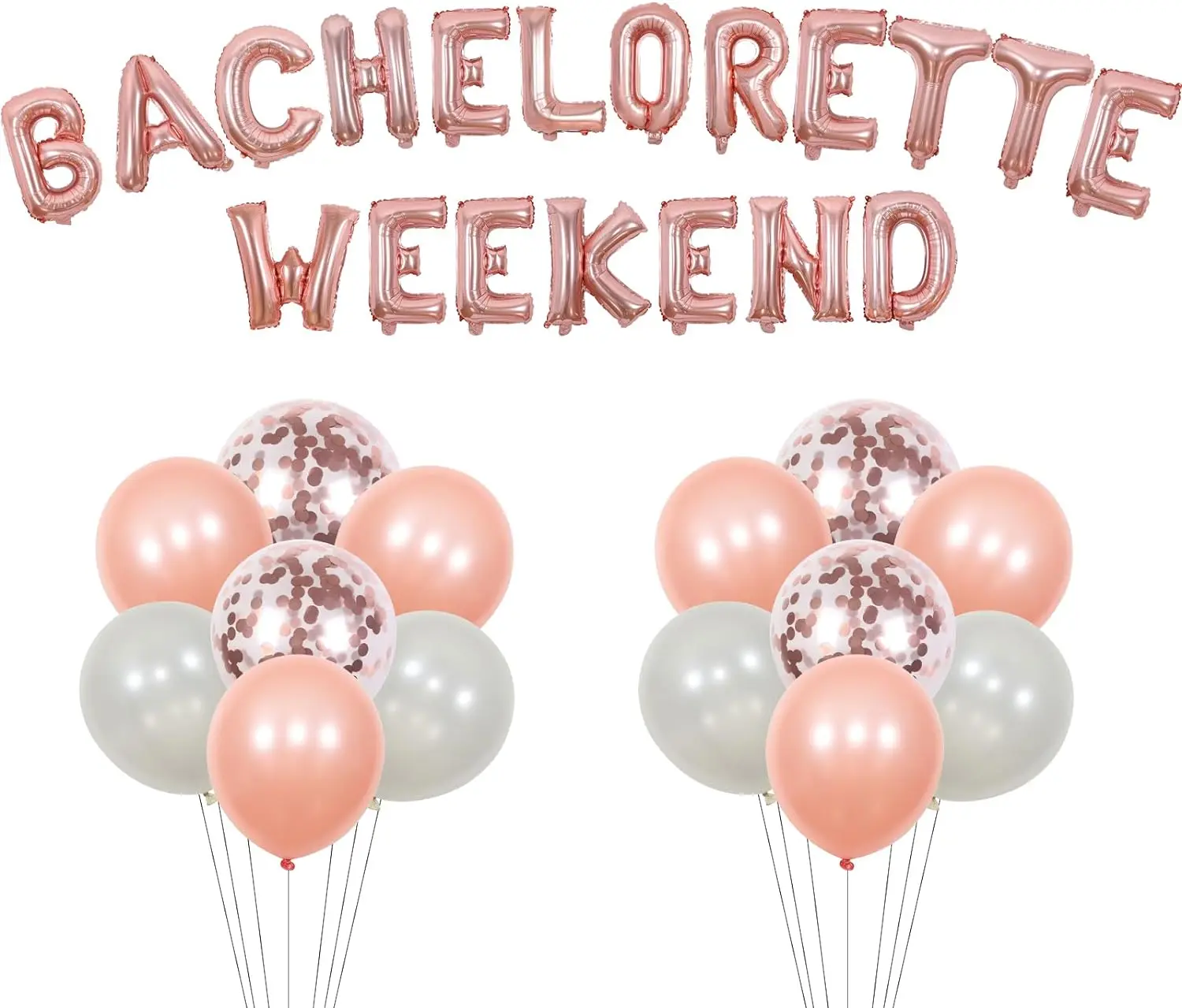 

Bachelorette Weekend Party Decor Rose Gold Balloons Banner Wedding Garland Bridal Shower Party Supplies for Bride To Be Party