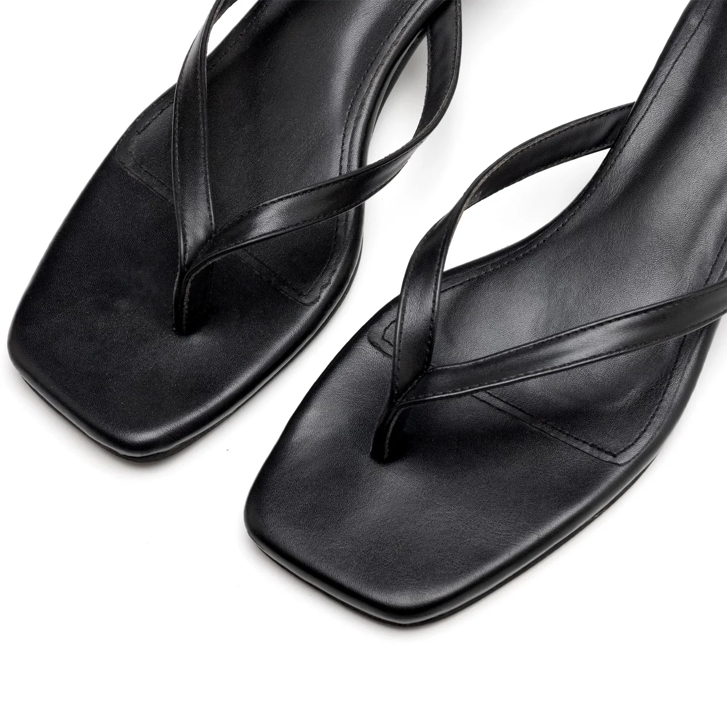 Women'S Shoes Kitten Heels - صنادل نسائية صيفية أنيقة من الجلد