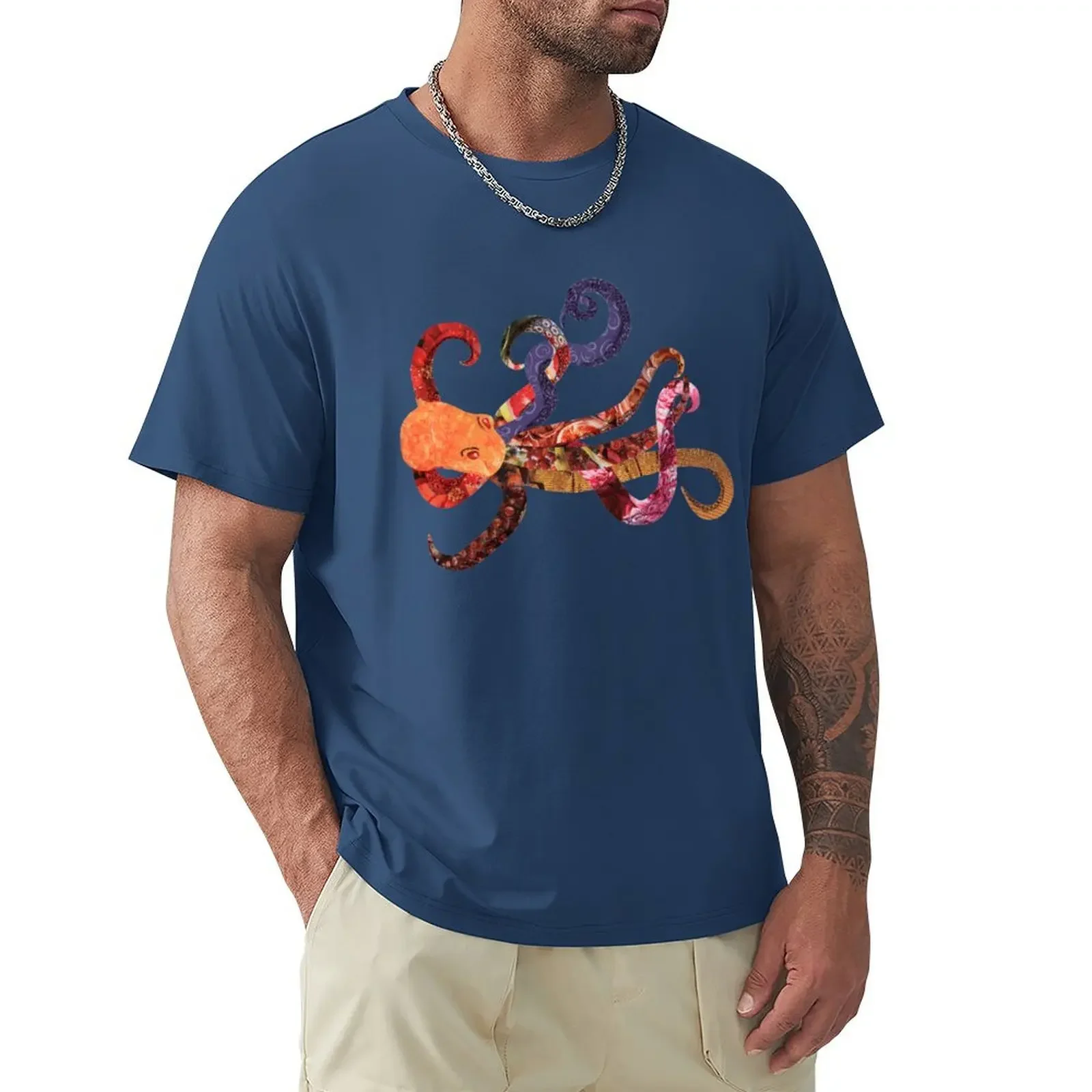 Octopus Collage T-Shirt basketball graphic tees blanks plus sizes mens tall t shirts