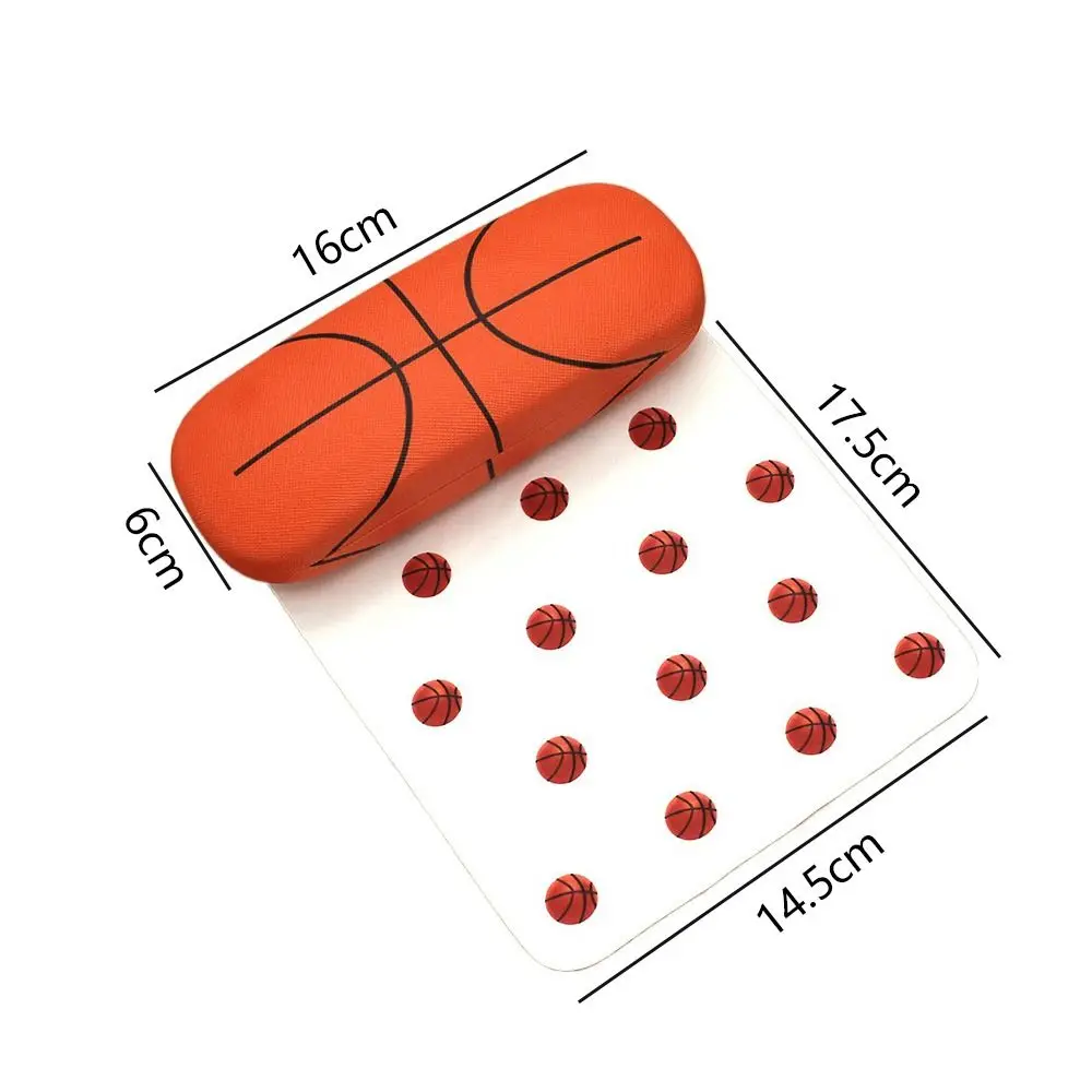 صندوق نظارات بنمط كرة السلة لكرة القدم ، حافظة نظارات بقماش زجاجي ، صندوق تخزين نظارات شمسية مضاد للضغط #6