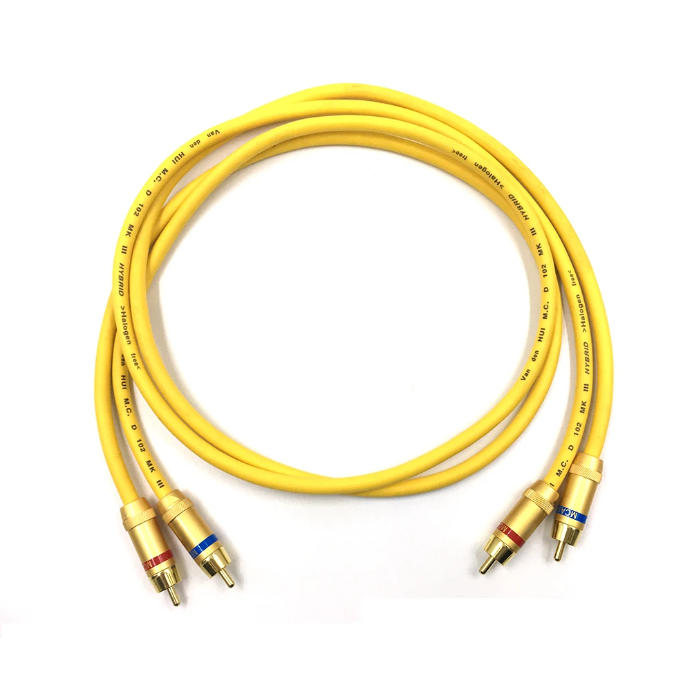 

1.5M Diy Hifi audio M.C D102 MK III Hybrid Halogen RCA Audio Cable hifi audio 2rca to 2rca cable extension cable