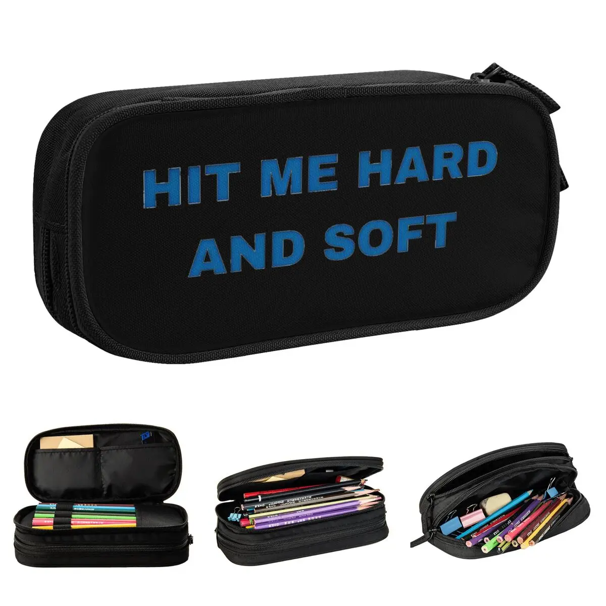 Classic HIT ME HARD AND SOFT Music Pencil Cases Pencil Pouch Pen Box Girl Boy Big Capacity Bag Students School Zipper Stationery