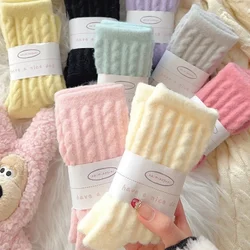 Winter Warm Coral Fleece Socks Women Men Solid Loose Sleeping Sock Velvet Home Fluffy Stocking Thicken Thermal Sox Calcetines