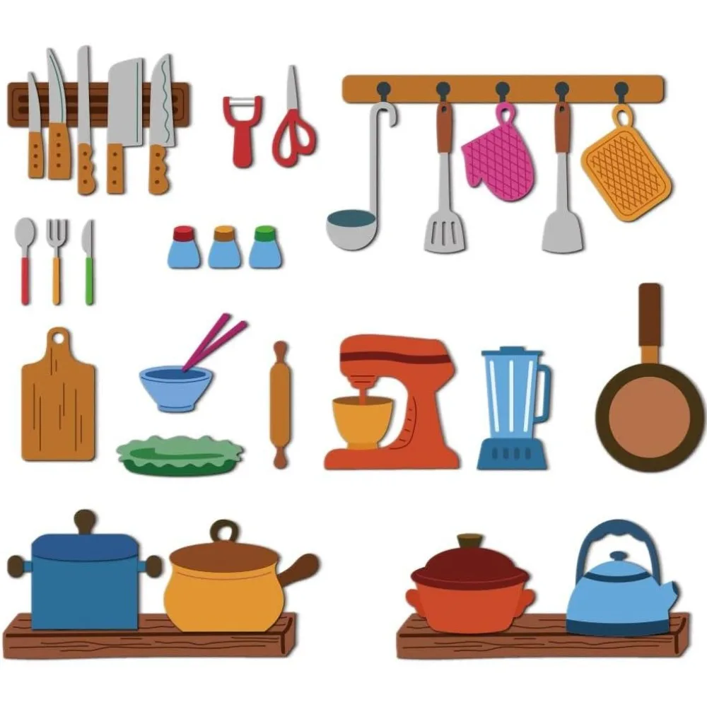 Kitchenware Cutting Dies Cookware Card Making Die Stencil Carbon Steel Die Cuts Scrapbooking Embossing Template for Cards