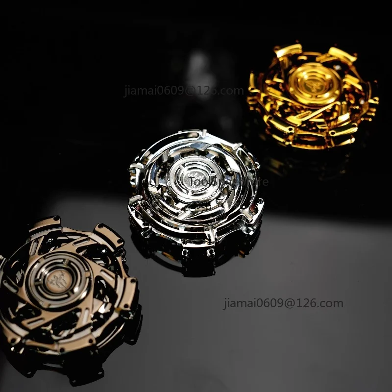 EDC Tuning Fork Fidget Spinner Stainless Steel 4-Layer Mechanical Linkage Decompression Fingertip Gyro Toy