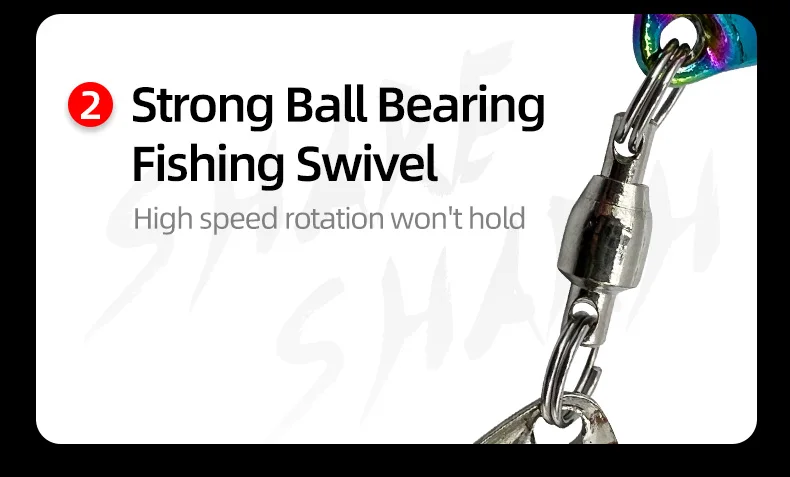 ShareShark 5 Stück/Box Angelköder Spinner Löffelköder Rotierende Metall-VIB-Köder Vibrations-Wobbler Sinkende Pailletten-Köder Pesca – Detail 9