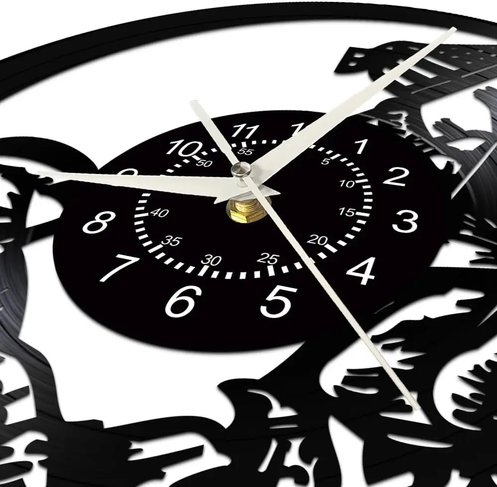 Marines Wall Clock USA Veterans Wall Clock Modern Home Decor Vinyl Record Wall Watch for Military Dad Husband Retirement Gift