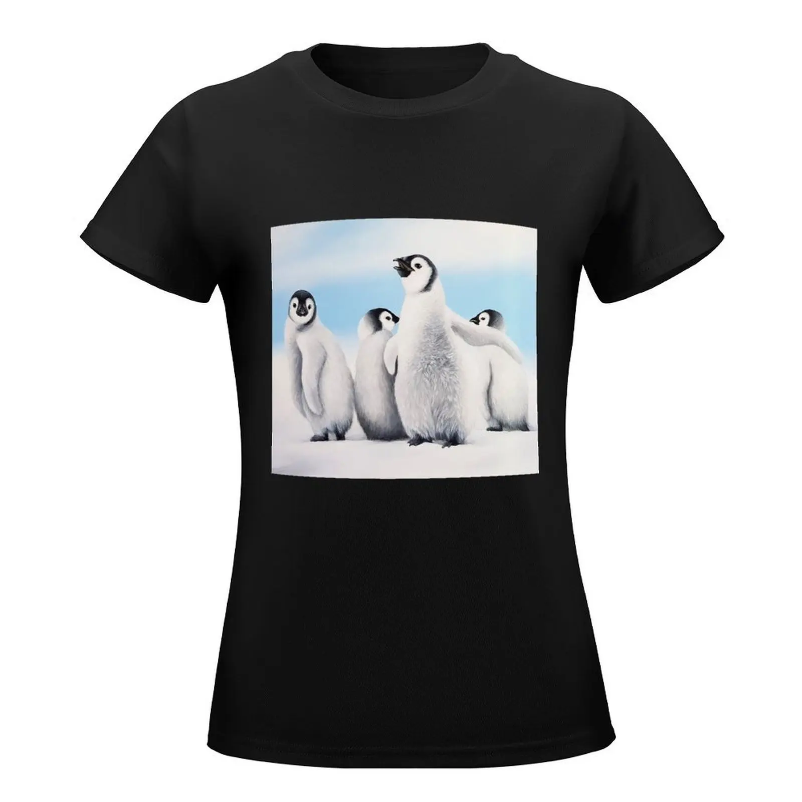 The Chicks of Antarctica T-Shirt lady clothes customizeds oversized animal print Women's clothing