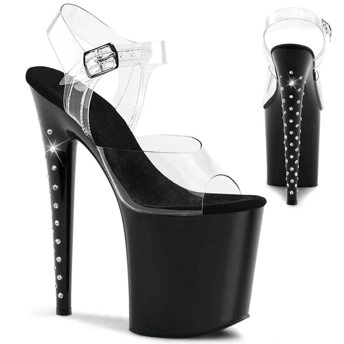 20cm Women Sandals Sequin Rhinestone Peep Toe Sandals Woman Shoes High Heels Sexy Nightclub Party Platform Heels Womens Shoes