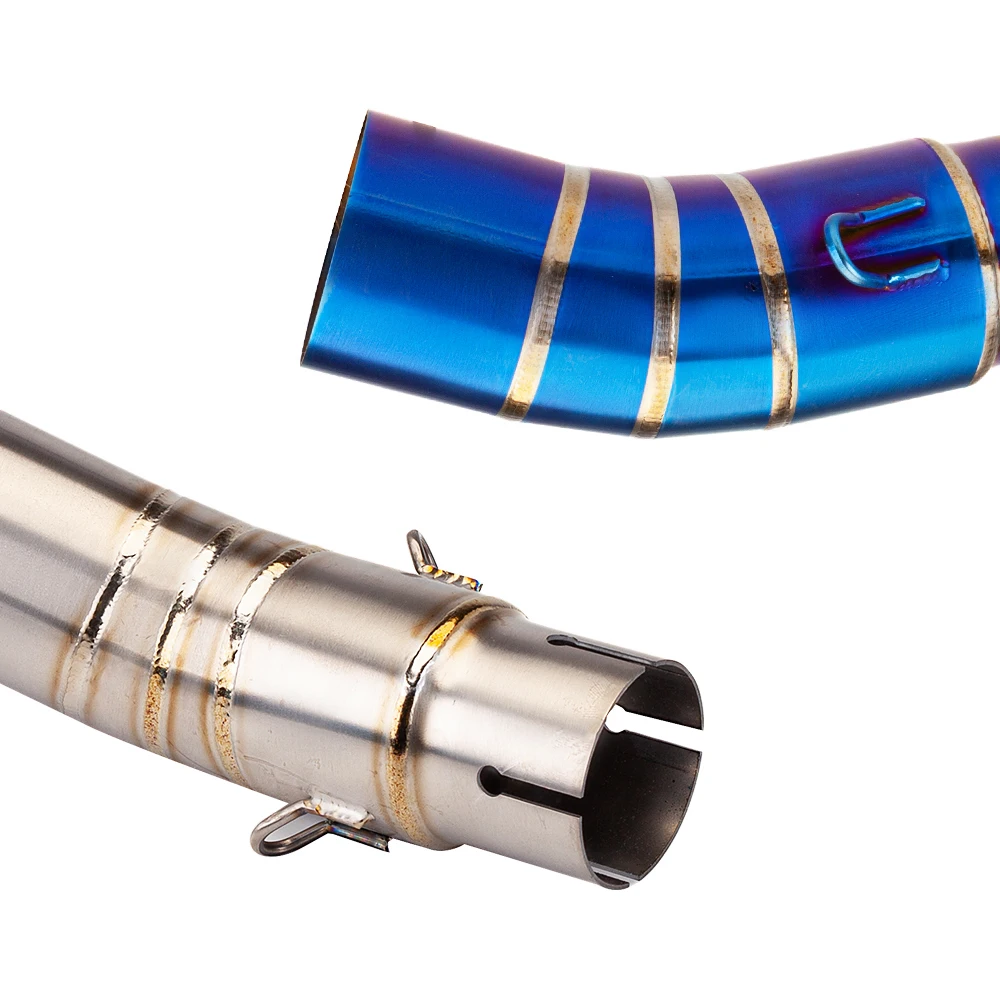 الانزلاق على دراجة نارية العادم الأوسط وصلة الأنابيب الهروب موتو 51 مللي متر الخمار محول أنبوب لكاواساكي نينجا 400 Z400 2018-2024 #5