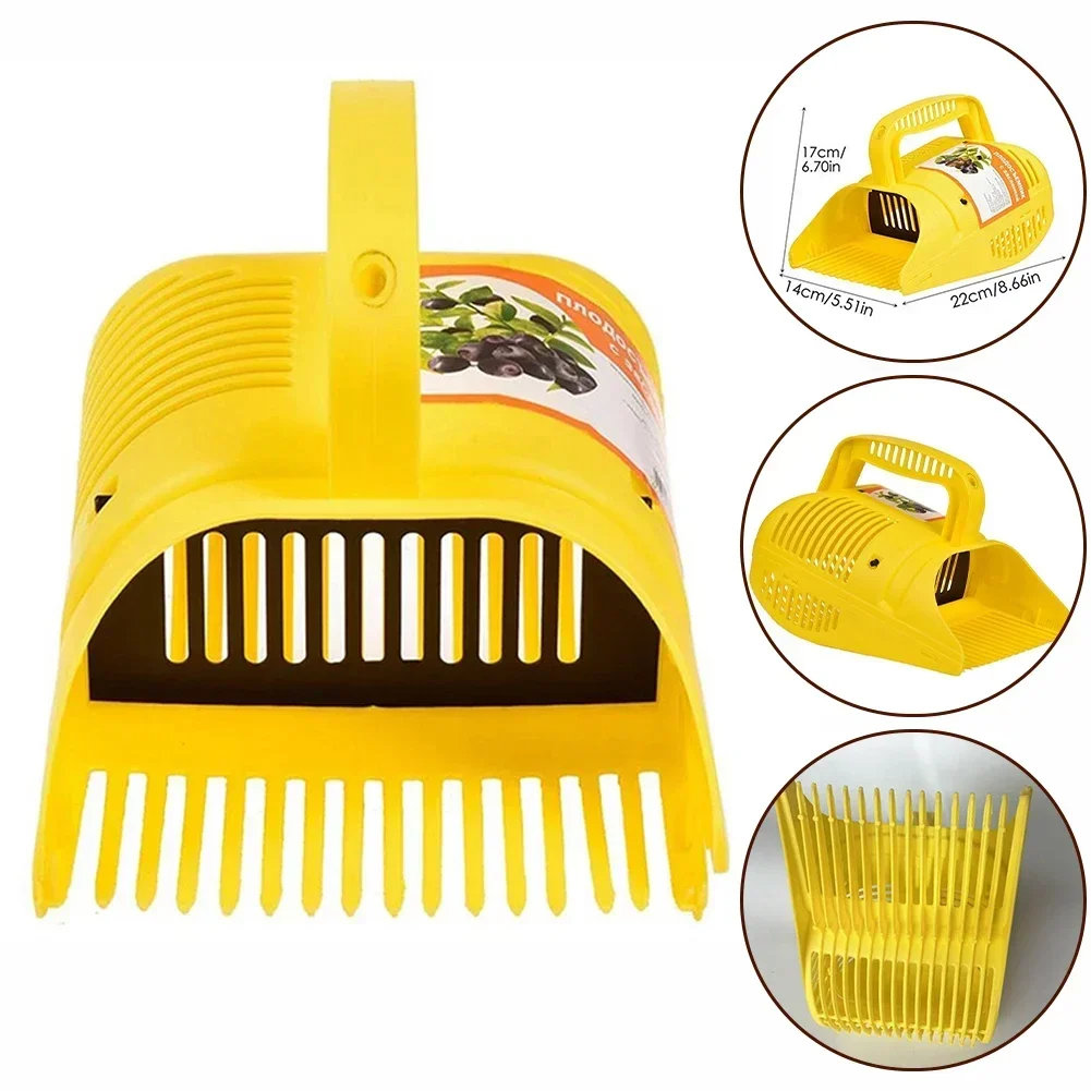 Garden Tools Berry Picker Large Capacity PP Versatile Tool Yellow 22*17*14cm Efficient Separation New Practical