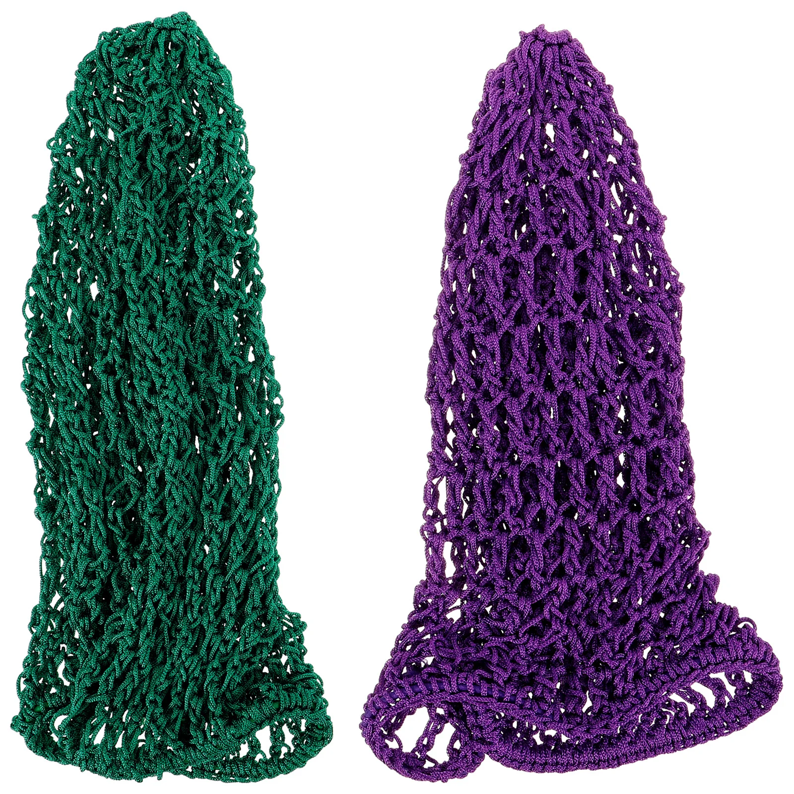 

2Pcs Crochet Net Sleeping Hat Mesh Hair Long Cap Hair Accessory Green Purple Stretch Elastic Fits Most