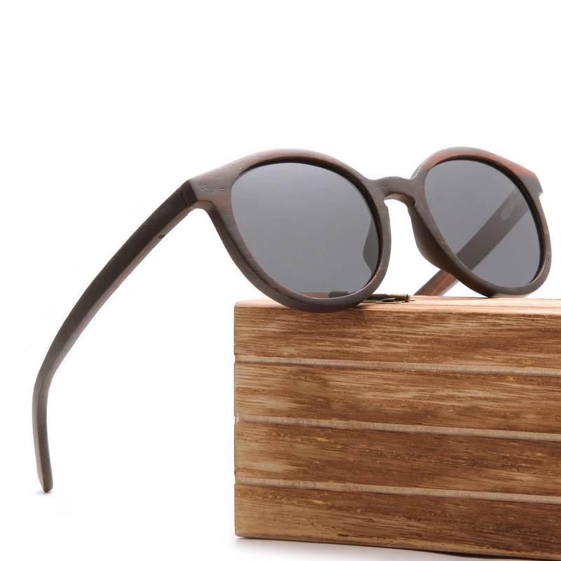 نظارات شمسية كلاسيكية من خشب الأبنوس الأسود بإطار خشبي طبيعي مصنوعة يدويًا للرجال والنساء #2