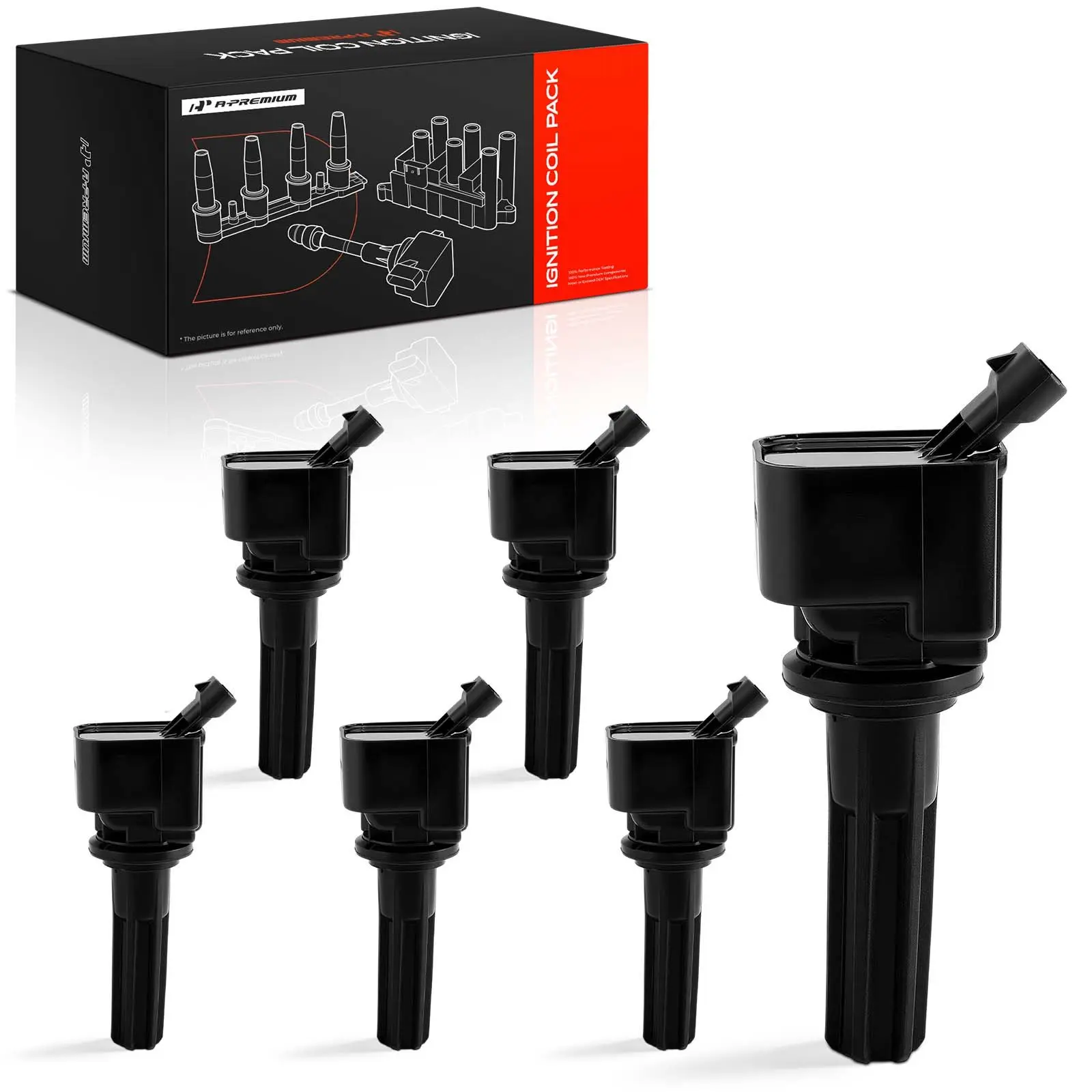 A-Premium 6pcs Ignition Coils for GMC Envoy 2006-2009 Envoy XL 2006 Saab 9-7x 2006-2009 Buick Rainier 2006-2007 Isuzu Ascender
