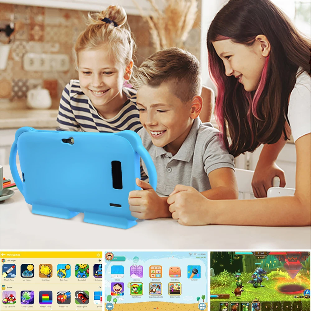Kid Tablet 7 Inch Android13, 4GB RAM 64GB ROM 1TB Expandable 4000mAh Quad-Core WiFi Bluetooth Children's Gift Kids Software