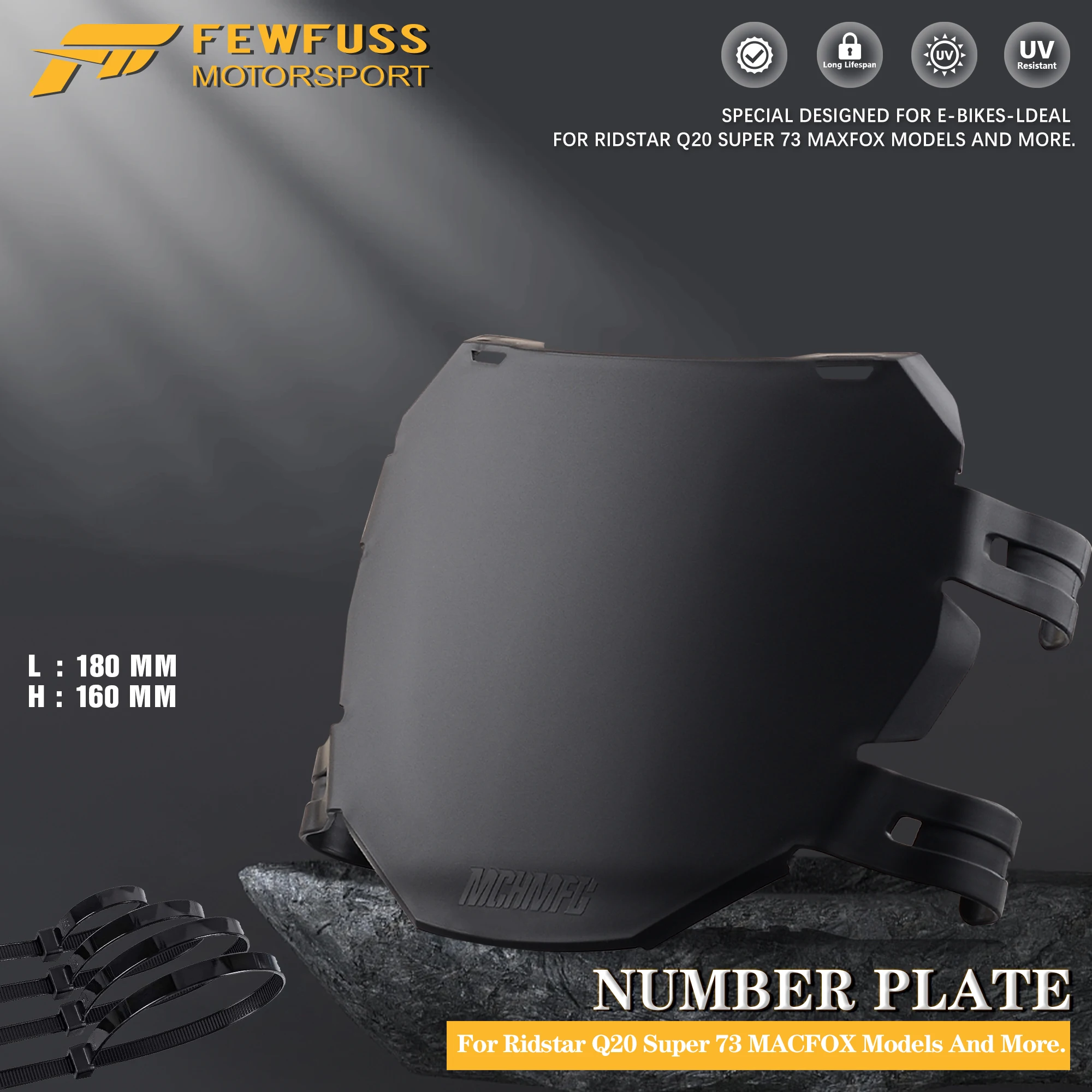 FEWFUSS Electric E-Bike Number Plate For Talaria Sting Front License Registration Plate For Stark Varg Super 73 For Surron S X