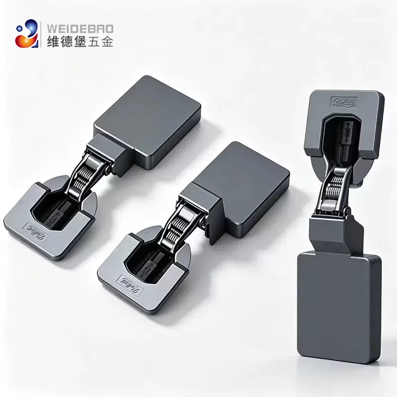 2PC The Embedded Hidden Hinge Short Arm Has Adjustable Hydraulic Damping, Suitable for Wardrobes, Refrigerators and Shoe Cabinet
