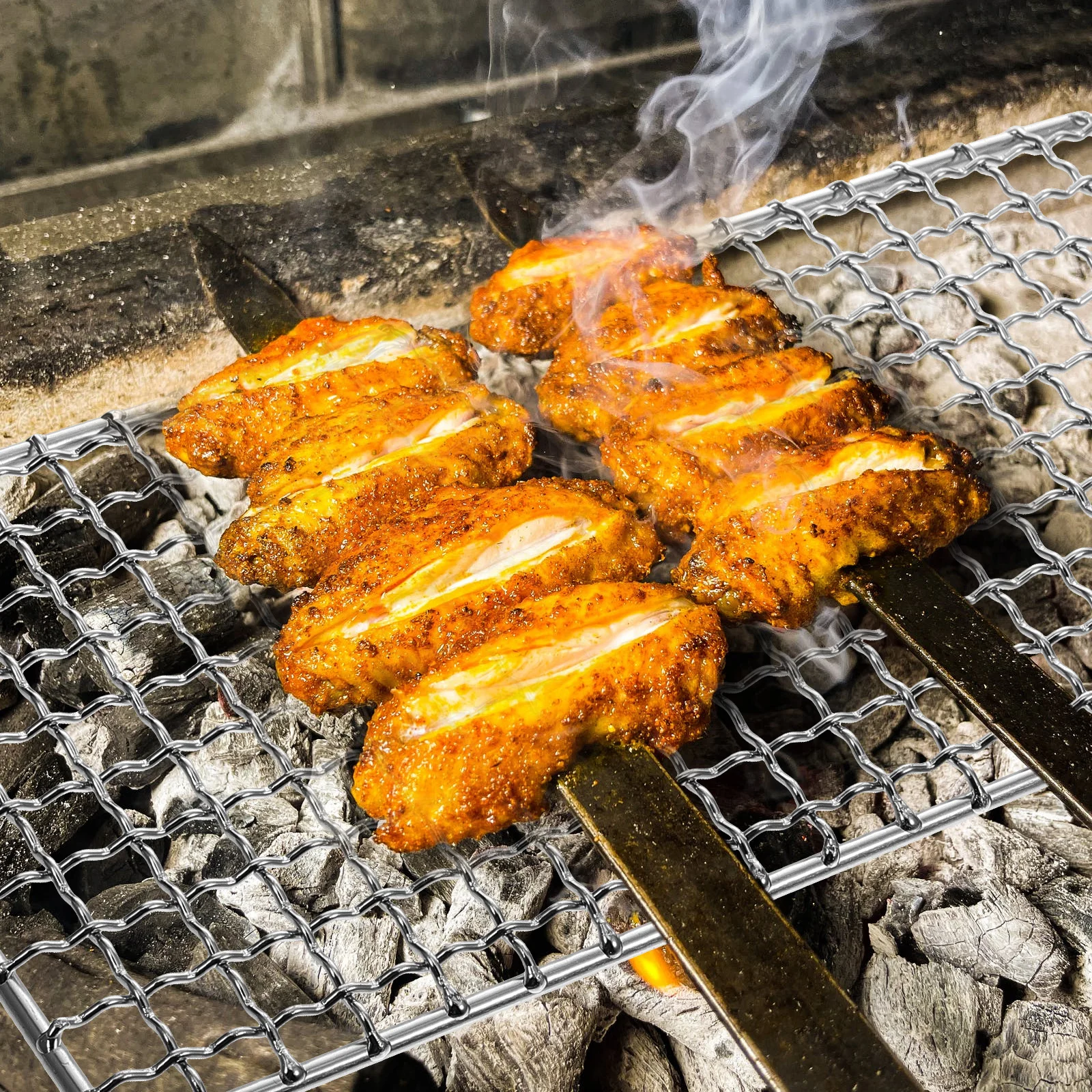 

Stainless Steel Grill Mesh Barbecue Grid Outdoor Charcoal Grills Cooking Camping Baking Net Multi-Function Lightweight for BBQ