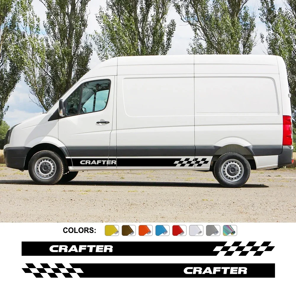 Pegatinas de furgoneta, gráficos de coche, calcomanías de estilo deportivo de carreras, RV, autocaravana, Camper, accesorios de sintonización de vinilo para Volkswagen VW Crafter