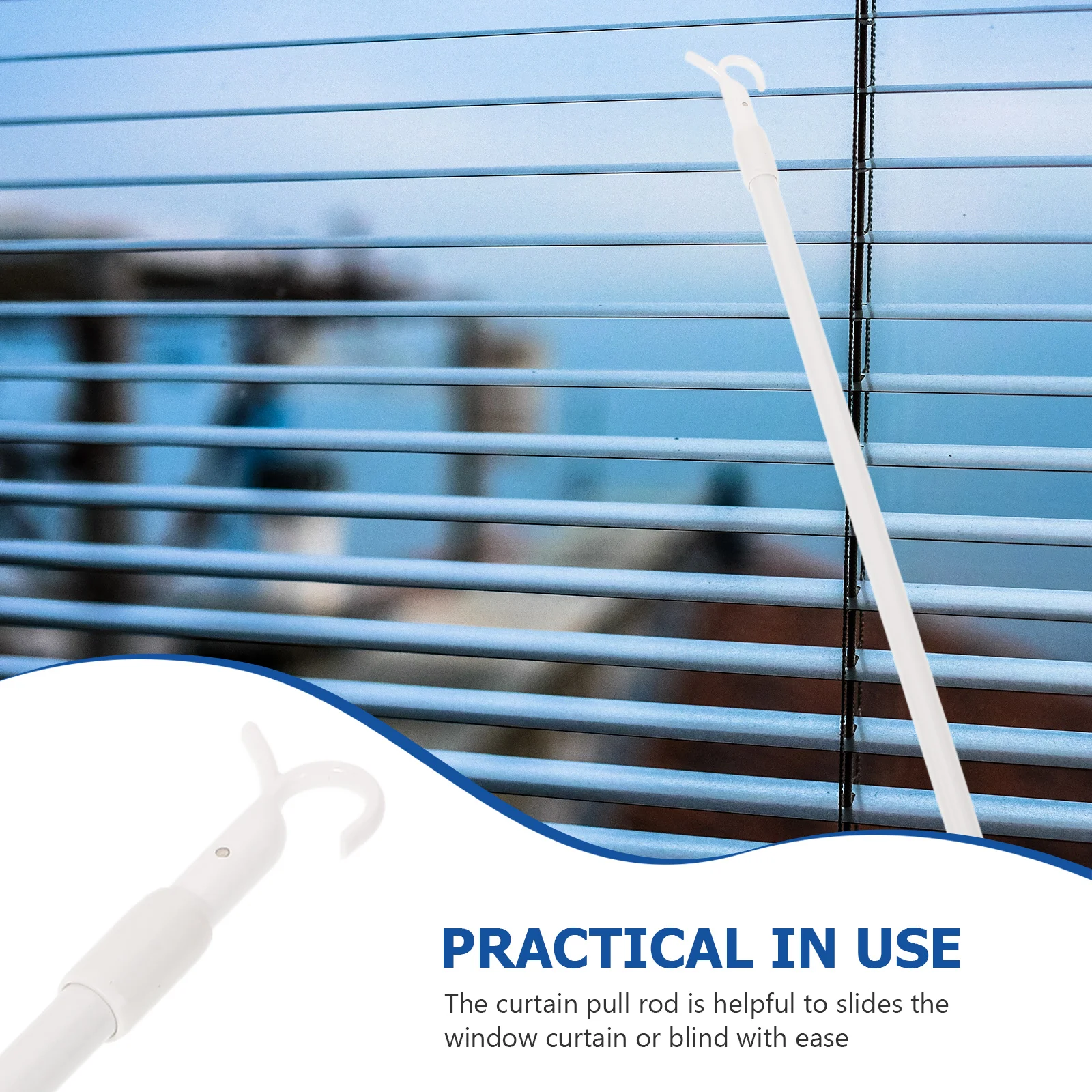 

Lightweight Adjustable Blind Tension Rod Corrosion Resistant Drapery Wand for Vertical Horizontal Shades Home Decor