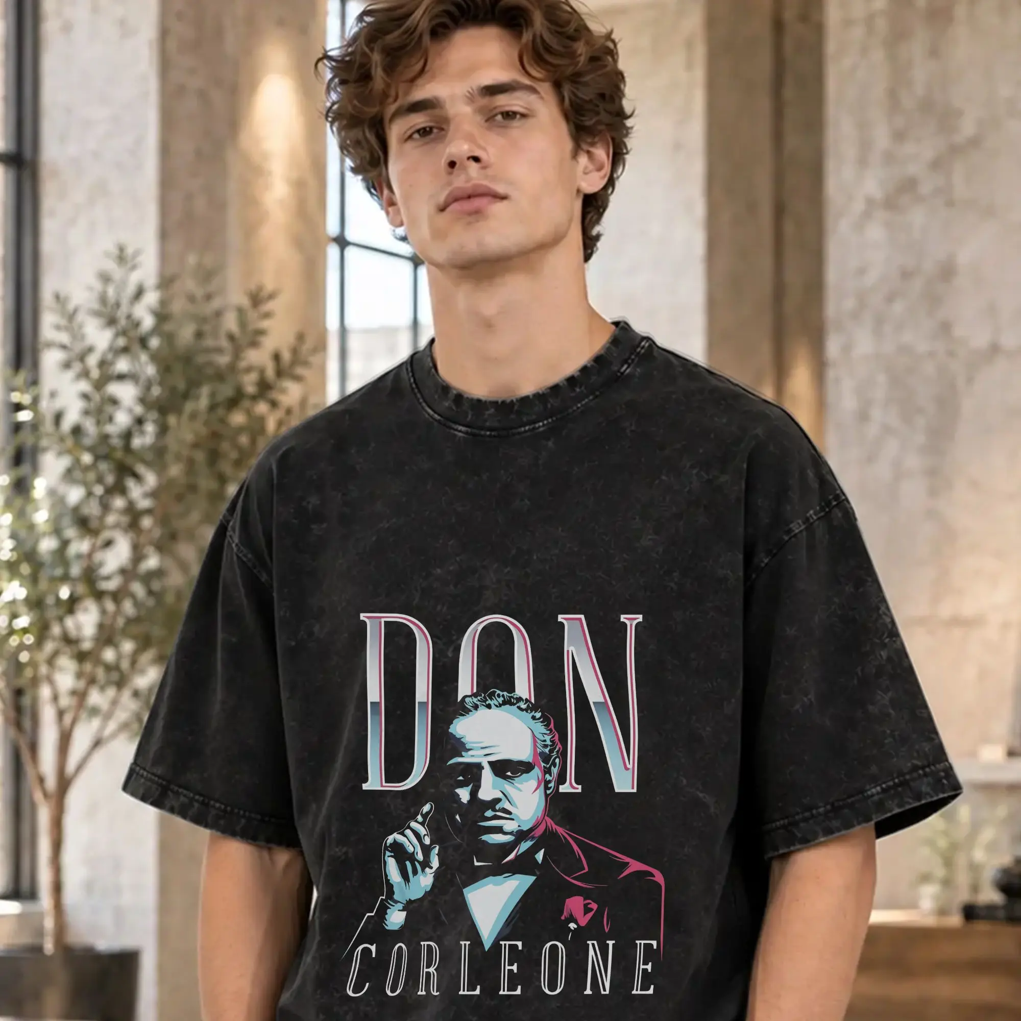 The Godfathers Vito  T Shirts Men's  Pure Cotton Vintage T-Shirts O Neck  Tees Short Sleeve Clothes Gift Idea