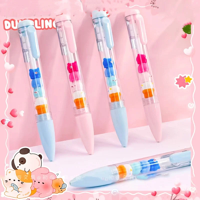 24pcs/lot Creative Cat Gel Pen Cute 0.5mm Black Ink Signature Pens Stationery Gift School Writing Supplies