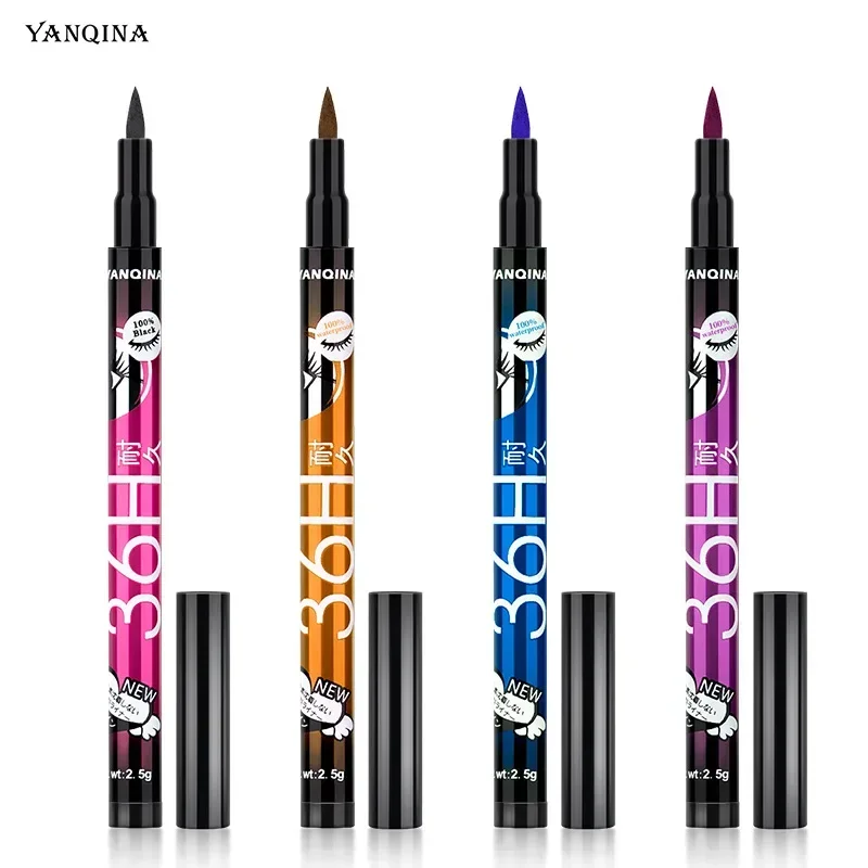 12 ชิ้น/เซ็ต YANQINA ชุดอายไลเนอร์แต่งหน้ากันน้ําที่มีสีสัน Eye Liner ปากกา Make Up อายแชโดว์เครื่องสําอางอายไลเนอร์แต่งหน้า