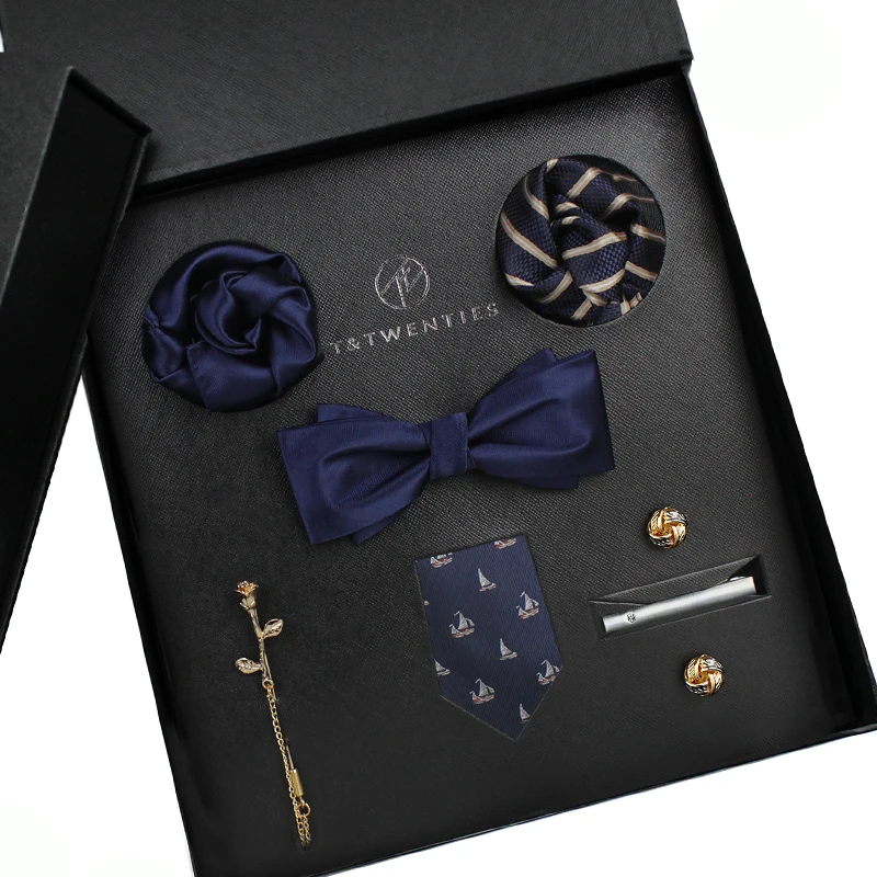 Formal business men's tie bow tie suit accessories business gift set light luxury gift box for boyfriend gift