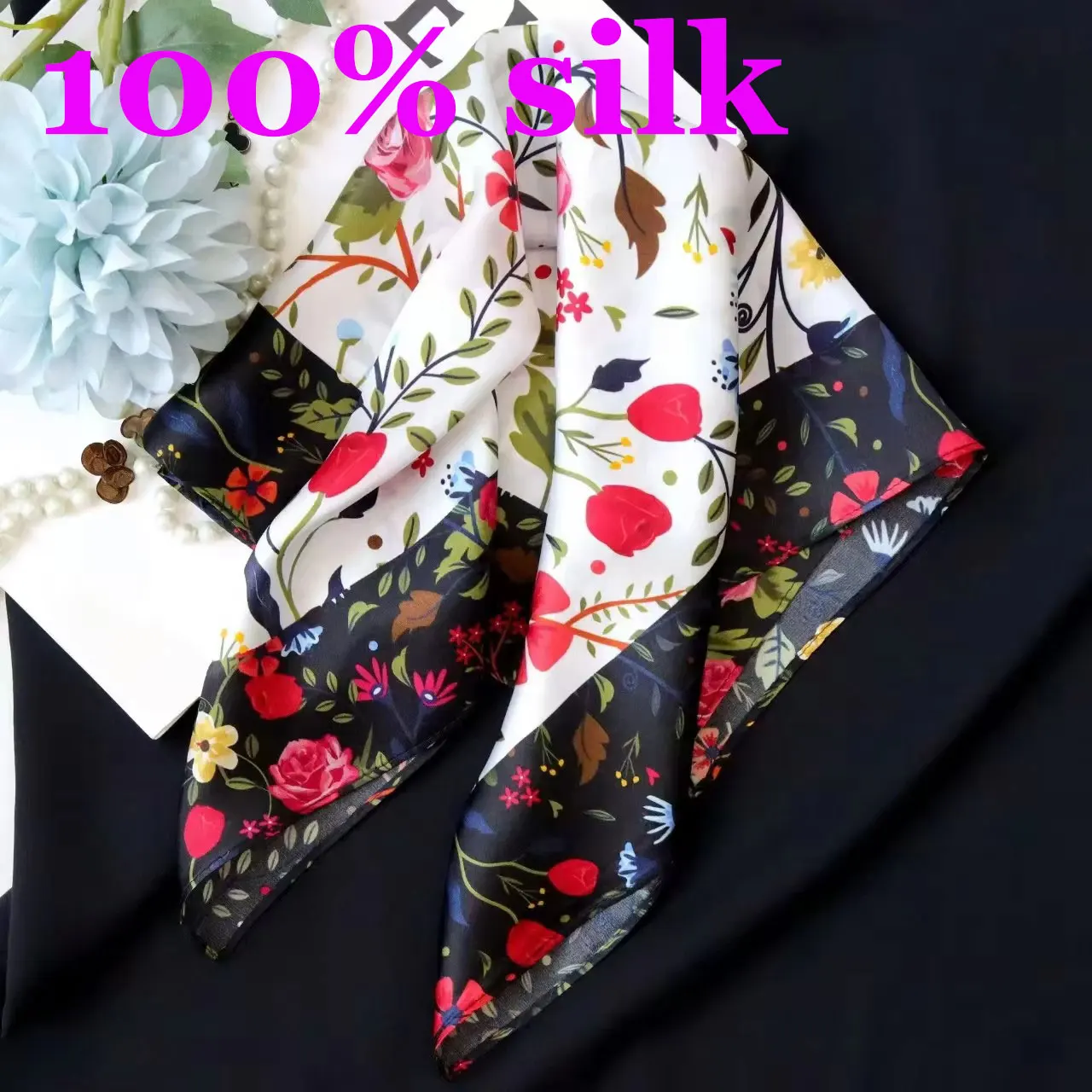 

Ханчжоу, 100% натуральный шелковый шарф, женский платок, женская шаль, высокое качество, квадратный шейный платок для женщин, хиджаб, бандана, шарфы