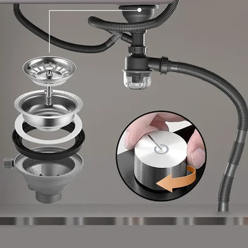 キッチンシンク,バスルームシンク用ノブ,シンクアクセサリー,排水管用,防臭,水装置