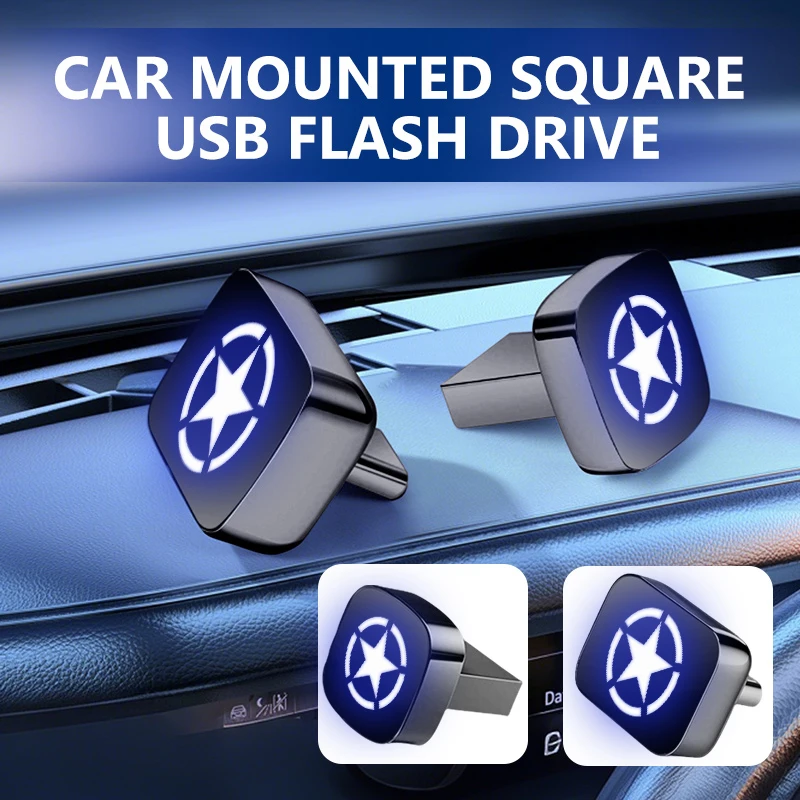 Портативный USB-накопитель для приборной панели автомобиля, 32 ГБ/64 ГБ, квадратный USB-накопитель для Jeep Patriot Renegade Wrangler JK JL Liberty Trailhawk