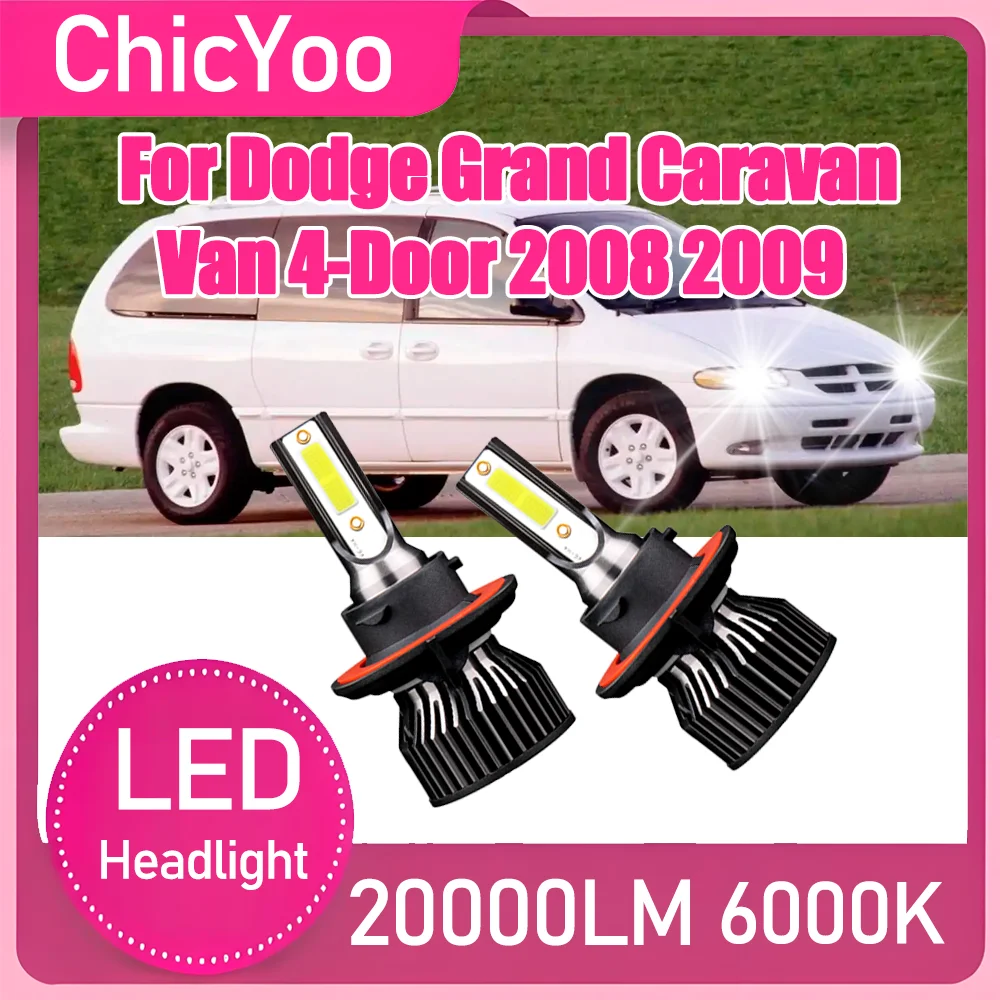 

2X 120W Turbo Auto Lamps 20000LM Светодиодные фары дальнего и ближнего света H13 6000K Белый Для Dodge Grand Caravan Van 4-дверные 2008 2009