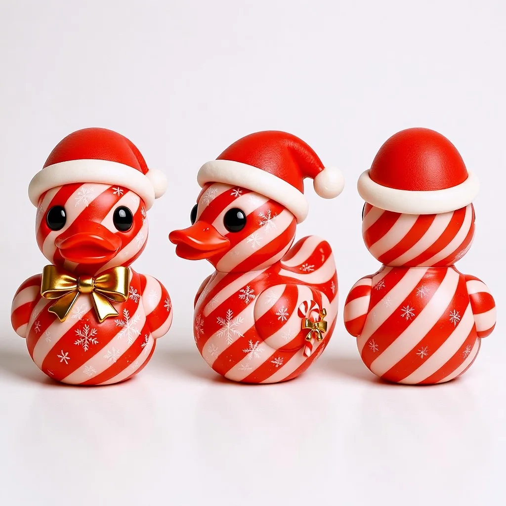 New Resin Christmas Duck Ornament, Handmade Decoration With A Bow, Home Decor Gift Suitable For Children And Friends