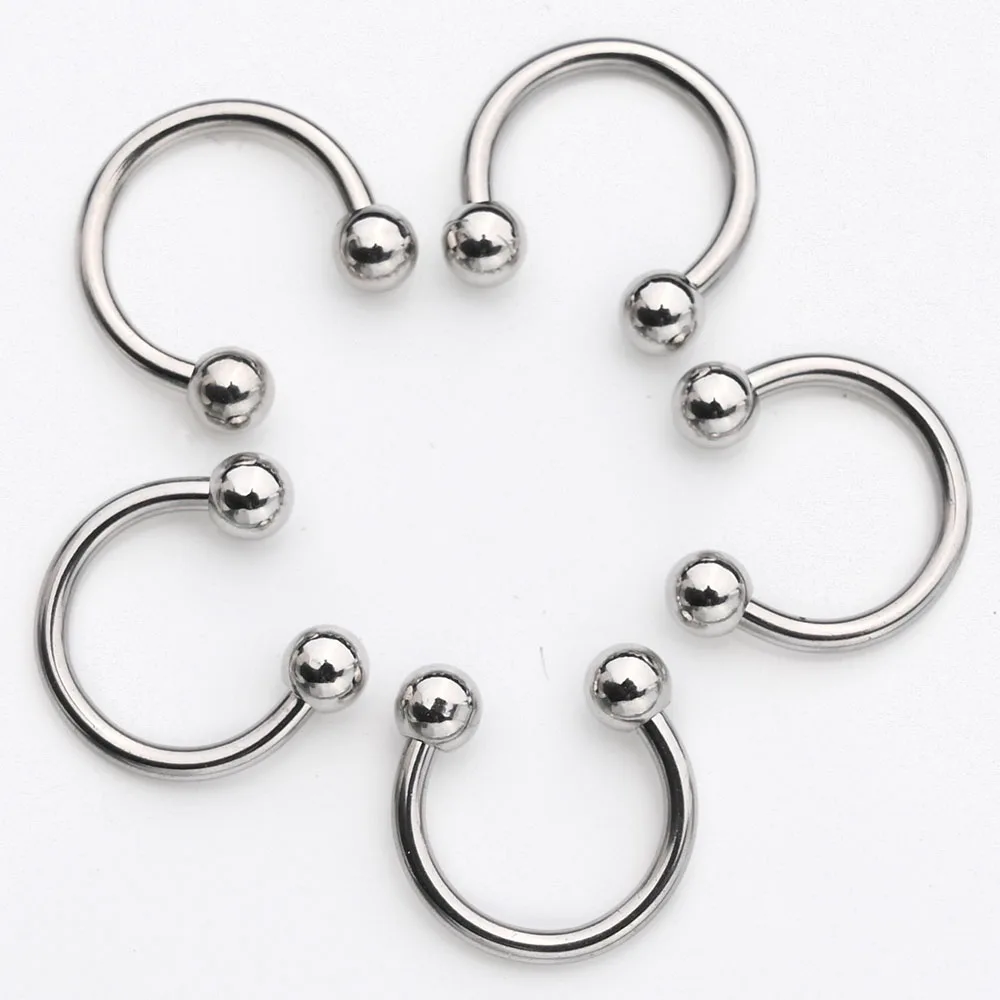 10pcs Stainless Steel C Clip Hoop Nail Charm, C-shaped Lip Nail Lip Silver/Gold/Black Piercing Nail Jewelry,Metal Nail Art Decor