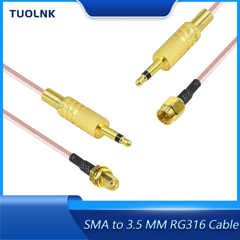 RG316 Low-Loss RF Coaxial Cable 50ohm SMA Male/Female to 3.5mm Mono TS Male for CCTV Camera Monitor  Antenna Cord 15cm-50cm